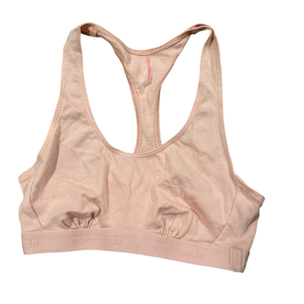 commando Soft-Rib Logo Racerback Bralette Pima Cotton PRB500 Apricot XS - Picture 2 of 5